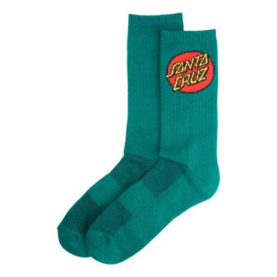 Calcetines SANTA CRUZ unisex hasta la pantorrilla Dot Sock Ever green Ref. SCA-SCK-0250 verde con logo