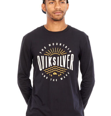 Camiseta Hombre QUIKSILVER manga larga Classic Mad Wave (kvj0) Ref. EQYZT04561 negra logo pecho