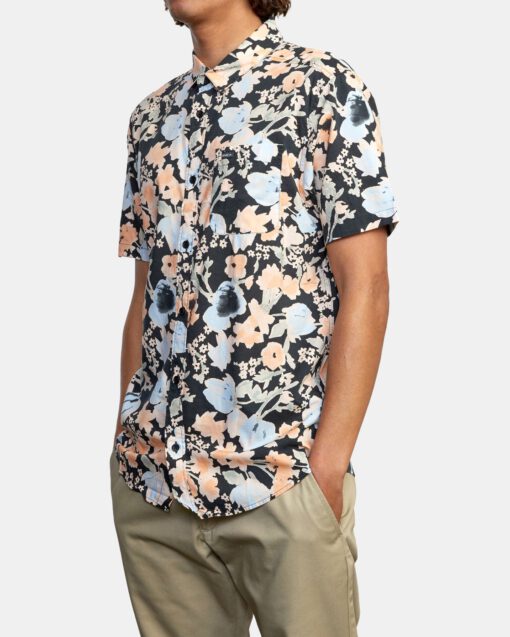 Camisa RVCA Manga Corta Hombre PRESSURE DROP PIRATE BLACK (3837) Ref. W1SHRORVP1 Estampado floral multicolor