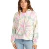Sudadera BILLABONG con capucha para Mujer Surfline Hoodie SALT CRYSTAL Ref. W3FL04 Blanca tie-dye