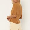 Camisa tejida AMUSE SOCIETY manga corta para mujer SERENA gold Ref. A516KTRA mostaza