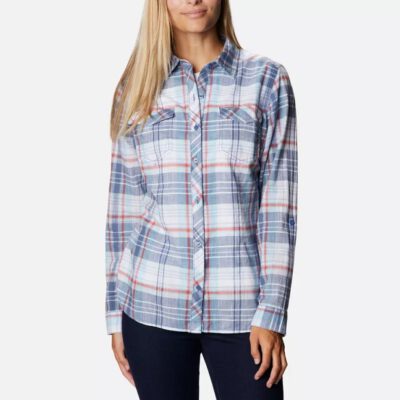 Camisa COLUMBIA de manga larga para mujer Camp Henry™ II Faded Sky Plaid Ref. 1885535467 Cuadros azules