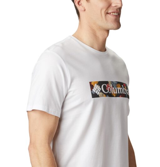 Camiseta COLUMBIA manga corta hombre Rapid Ridge™ White, Wildfire Framed Floral Ref. 1888813100 blanca logo flores