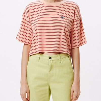 Camiseta manga corta OBEY chica Gazer Box Top Ref. 231080091 Rayada Peach Multi naranja rayada