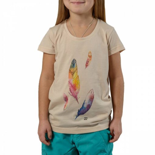 Camiseta BILLABONG niña manga Corta Sound almond Ref. Z8SS01 beig plumas colores