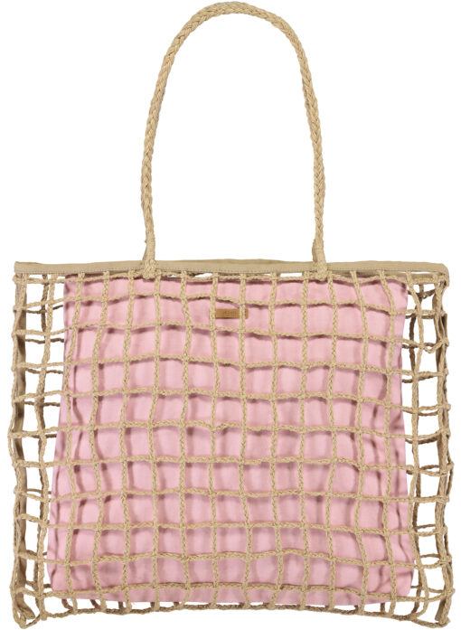Bolso BARTS de mano de paja para mujer LYRIA SHOPPER light Pink Ref. 6327 Yute natural bolsa interior rosa
