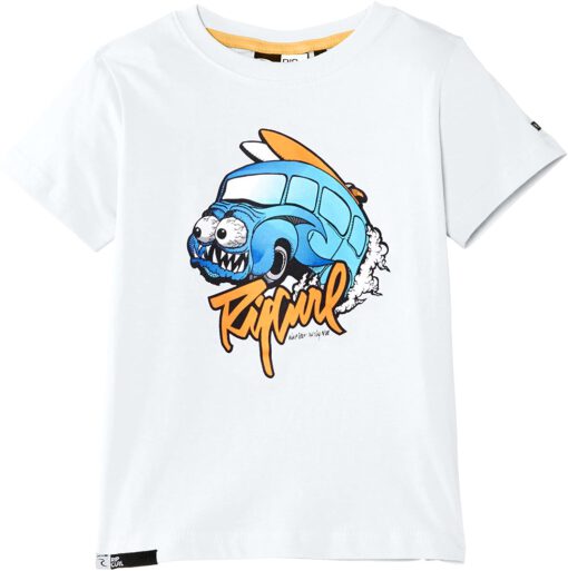 Camiseta RIP CURL manga corta niño surfera Frothed ss tee boy Optical white Ref. OTEAA4 blanca logo frontal