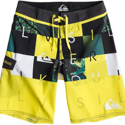 Bañador niño QUIKSILVER Short elástico Checkmate Youth 17 yelow Ref. AQBBS03043 Amarillo/negro logos