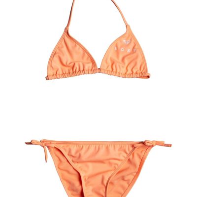Conjunto de Bikini ROXY dos piezas niña Tiki Tri Surfing Free (MFG0) Ref. ERGX203185 naranja/coral liso