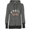 Sudadera O'NEILL con capucha y cremallera para mujer EASY FANTASTIC FZ HOODIE Ref. 8P6400 negra/blanca rayas