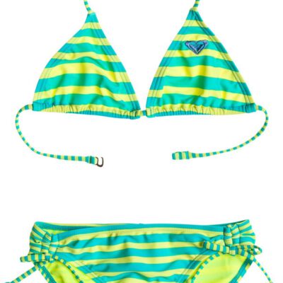 Conjunto de Bikini ROXY dos piezas niña Tiki Tri Surfing set (blw3) Ref. ARGX203023 verde rayas