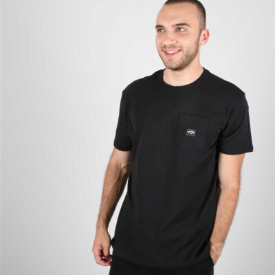 Camiseta BILLABONG para hombre manga corta Stacked Black Ref. S1SS01BIP0 negra lisa bolsillo pecho