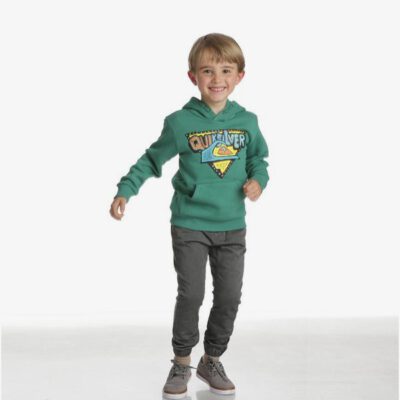 Sudadera niño Quiksilver con capucha Tinam ABETO (gqb0) Ref. EQKFT03213 Verde dibujo divertido pecho