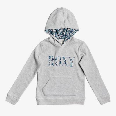 Sudadera ROXY niña con capucha Hope You Know HERITAGE HEATHER (sgrh) Ref. ERGFT03563 gris logo flores