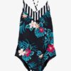 Bañador entero ROXY 1 pieza niña ROXY Sunkissed ANTHRACITE BADAMI (kvj1) Ref. ERGX103074 negro flores