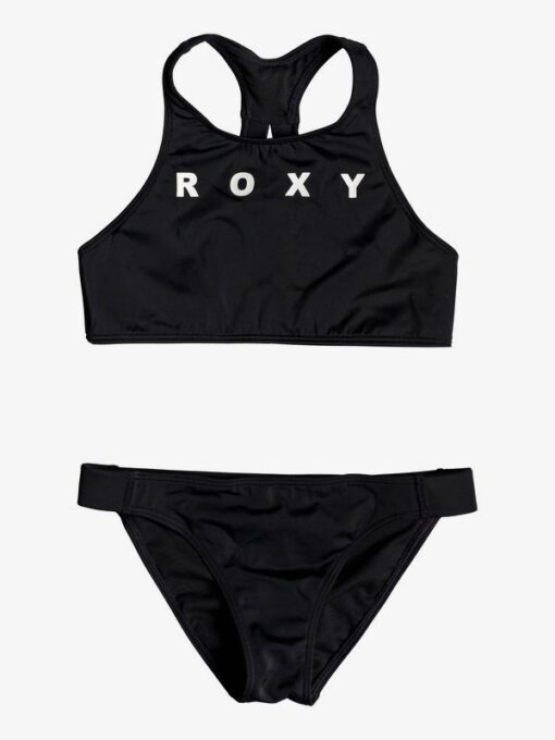 Conjunto de Bikini ROXY dos piezas niña Crop Top Surfing Free (kvj0) Ref. ERGX203188 negro