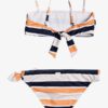 Conjunto de Bikini ROXY dos piezas niña Made For ROXY CADMIUM ORANGE PONG STRIPES S (nhj3) Ref. ERGX203266 rayas blanco