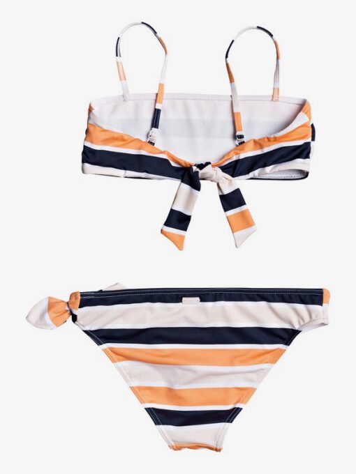 Conjunto de Bikini ROXY dos piezas niña Made For ROXY CADMIUM ORANGE PONG STRIPES S (nhj3) Ref. ERGX203266 rayas blanco