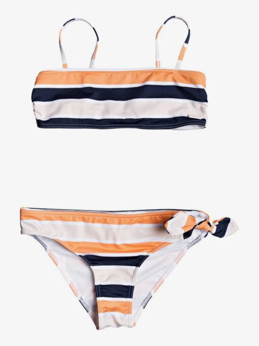 Conjunto de Bikini ROXY dos piezas niña Made For ROXY CADMIUM ORANGE PONG STRIPES S (nhj3) Ref. ERGX203266 rayas blanco