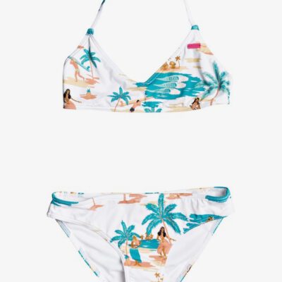 Conjunto de Bikini ROXY dos piezas niña Love Waimea BRIGHT WHITE HONOLULU S (wbb9) Ref. ERGX203269 blanco floral