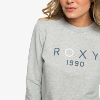 Sudadera ROXY cuello redondo Mujer Eternally Yours B HERITAGE HEATHER (sgrh) Ref. ERJFT03944 gris logo pecho