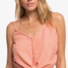 Camisa top ROXY Top Crop con Tirantes para Mujer Tiny Mutinies TAWNY ORANGE (mkd0) Ref. ERJWT03409 salmón