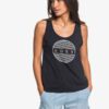 Camiseta ROXY licra sin Mangas para Mujer Closing Party ANTHRACITE (kvj0) Ref. ERJZT04806 negra logo dorado pecho