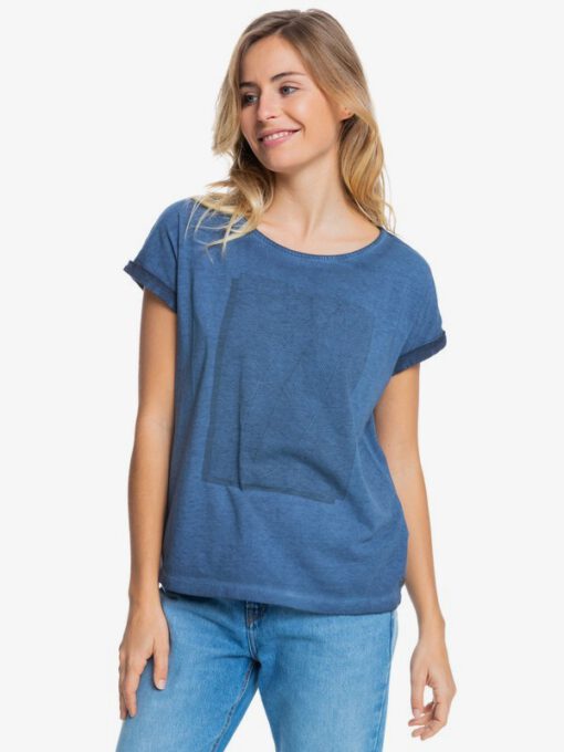 Camiseta ROXY Top de Manga Corta para Mujer Summertime Happiness MOOD INDIGO (bsp0) Ref. ERJZT05140 azul