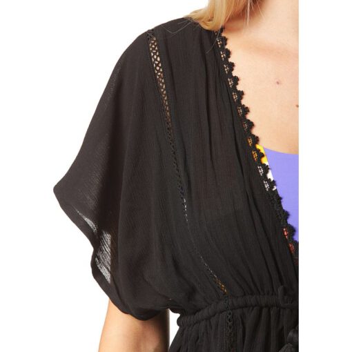 Vestido Kimono O'NEILL playero manga corta Boho Cover Up Black Ref. 0A8932 negro