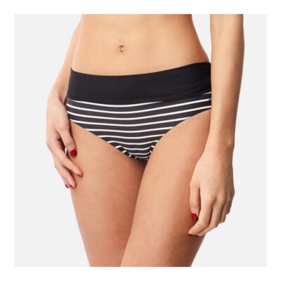 Braguita de bikini O'NEILL una pieza talle alto Mujer PW HIGH RISE BIKINI BOTTOM Ref. 8A8523 negro con rayas blancas