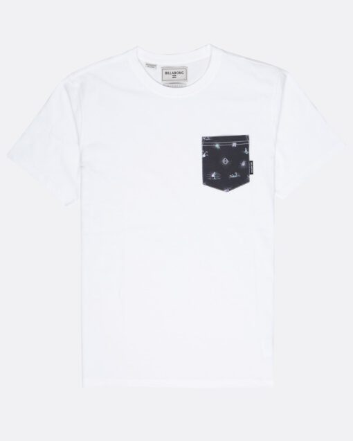 Camiseta BILLABONG para hombre manga corta All day printed ss White Ref. L1JE02 Blanca con bolsillo pecho