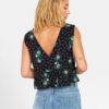 Camisa RVCA TOP CON PEPLO tirantes para mujer EASTERN Black Ref. S3TPRO negra flores