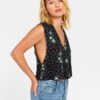 Camisa RVCA TOP CON PEPLO tirantes para mujer EASTERN Black Ref. S3TPRO negra flores