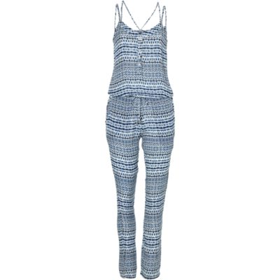 Mono largo O'NEILL práctico y cómodo para Mujer LW SAND CITY PRINT JUMPSUIT Ref. 8A8904 blanco/azul