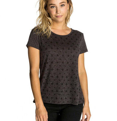 Camiseta transpirable RIP CURL manga corta para mujer Micro tee Black marle Ref. GTESX4 gris oscura