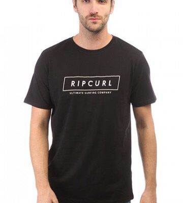 Camiseta RIP CURL hombre manga corta surfera Undertow logo tee black Ref. CTEBJ5 negra logo pecho