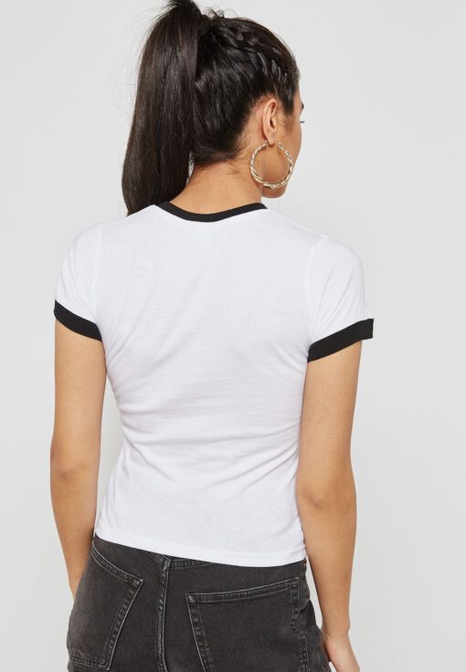 Camiseta OBEY manga corta para mujer STUCK IN THE MIDDLE White/black Ref. 266791246 blanca/negra