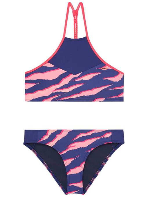 Conjunto de Bikini O'NEILL dos piezas Crop Top niña PG HIGH NECK Ref. 9A8374 azul/rosa