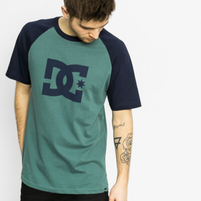 Camiseta DC Shoes hombre manga corta STAR RAGLAN (xbbb) Ref. EDYZT03456 negra/verde logo pecho