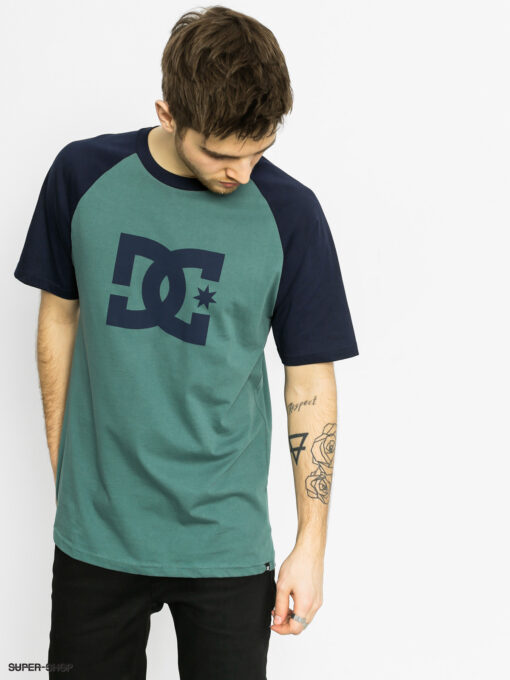 Camiseta DC Shoes hombre manga corta STAR RAGLAN (xbbb) Ref. EDYZT03456 negra/verde logo pecho