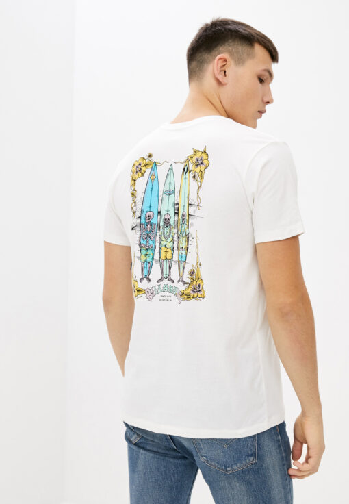 Camiseta BILLABONG surfera manga corta para hombre Charger Tee SS Snow Ref. S1SS18 blanca calaveras