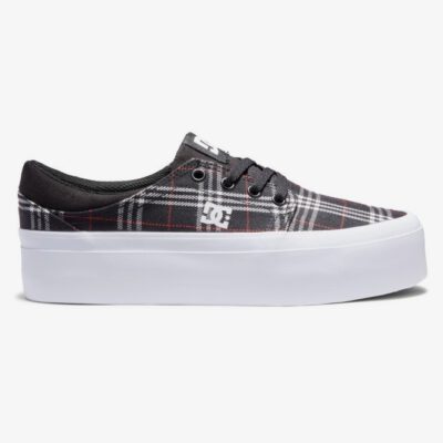 Zapatillas plataforma DC Shoes para mujer de lona TRASE PLATFORM BLACK/PLAID (bpd) Ref. ADJS300269 Negra cuadros