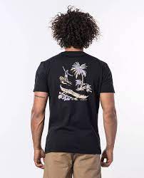 Camiseta RIP CURL hombre manga corta surfera Hawaiian Trip Short Sleeve Black Ref. CTEON5 negra hawaiana
