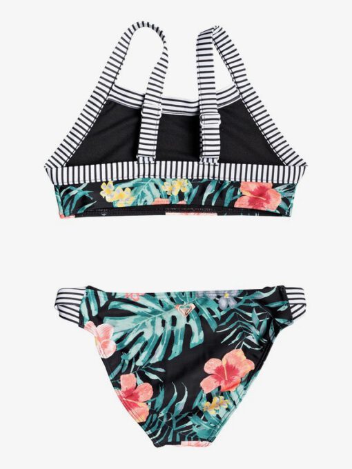 Conjunto de Bikini ROXY dos piezas Crop Top niña Happy Spring (kvj5) Ref. ERGX203195 flores/rayas