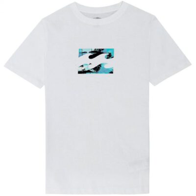 Camiseta BILLABONG surfera manga corta niño surfera TEAM WAVE White Ref. S2SS09 blanca logo frontal