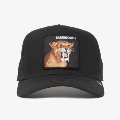 Gorra animales GOORIN BROS BUTCH TRUCKER dientes de sable THE SABERTOOTH TIGER negro