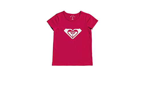 Camiseta ROXY niña manga corta endless music print A Ref. ERGZT03569 rosa fucsia logo corazon blanco
