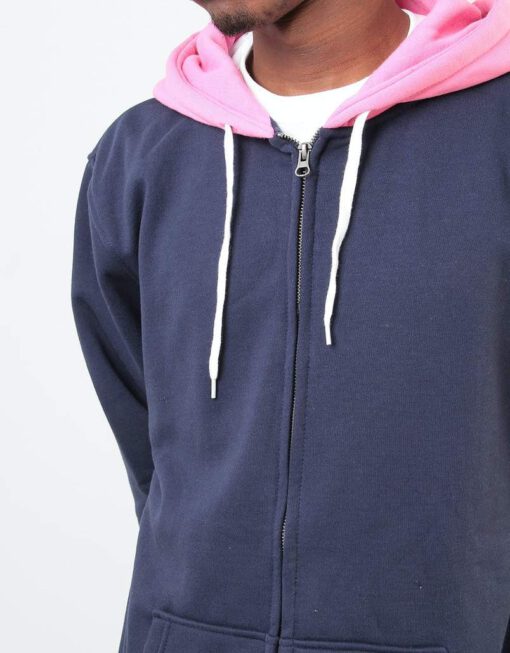 Sudadera Santa Cruz hombre con capucha y cremallera halo zip hood sca-hdz-0262 dark navy /orchid pink azul y rosa