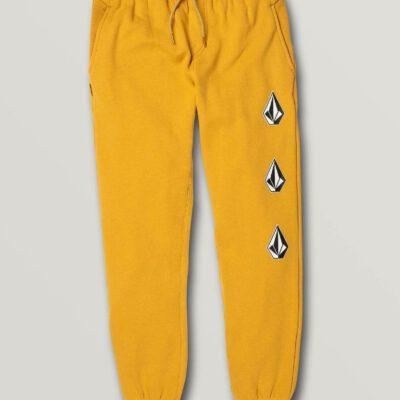 Pantalón chándal VOLCOM niño de forro jogger DEADLY STONES FLEECE Ref. C1212002 amarillo logos pierna