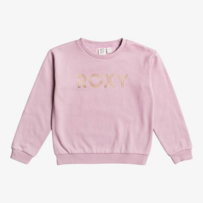 Sudadera ROXY niña cuello redondo Spring Day DAWN DUSK (mgn0) Ref. ERGFT03664 rosa palo logo pecho